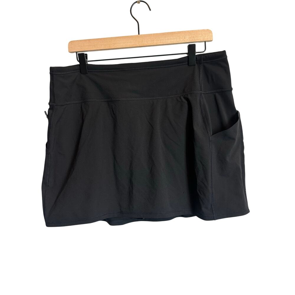 Athleta Action Skort in Dobby 14.5” Black Athletic Golf Tennis Skirt Size - Picture 2 of 5